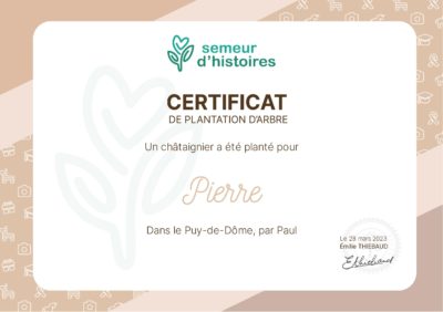 Exemple de certificat de plantation